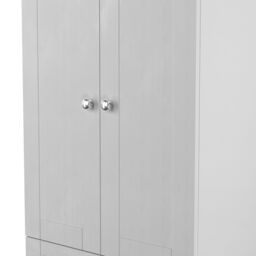 Santander Ready Assembled Traditional Matt Grey & Oak 2 Drawer Tall Double Wardrobe (H)1970mm (W)770mm (D)530mm - thumbnail 2