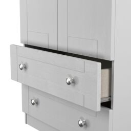 Santander Ready Assembled Traditional Matt Grey & Oak 2 Drawer Tall Double Wardrobe (H)1970mm (W)770mm (D)530mm - thumbnail 4