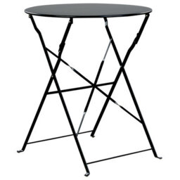 Wyld And Coco Summit Black Metal Folding 3-Piece Bistro Set With Slatted Seats - 2 Chairs And Square Table - thumbnail 6