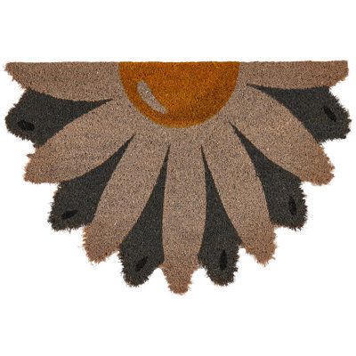 Beliani Doormat Hotaka Multicolour 40 X 60 Cm Flower Coir - image 1