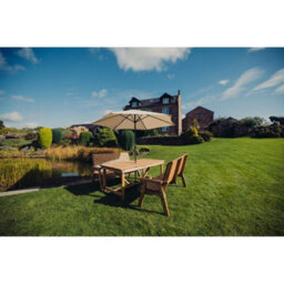 Churnet Valley Garden Furniture Ltd Valley 4 Seat Set 2X2B Table - Timber - L220 X W180 X H95 Cm - Minimal Assembly Required - Set Of Waterproof Cushions Included - thumbnail 2