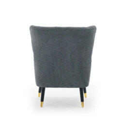 Chenille Fabric Blue Accent Chair With Footstool Camila - Wingback Armchair, Doorstep Delivery - thumbnail 8