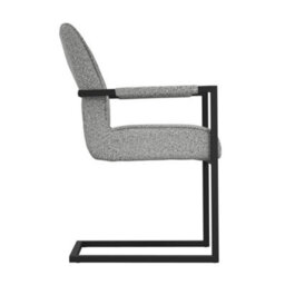 Where Saints Go Ltd Harlow Dining Armchairs Pack Of 2, Grey Tweed, Black Cantilever Frames By Where Saints Go - thumbnail 6