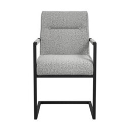 Where Saints Go Ltd Harlow Dining Armchairs Pack Of 2, Grey Tweed, Black Cantilever Frames By Where Saints Go - thumbnail 4