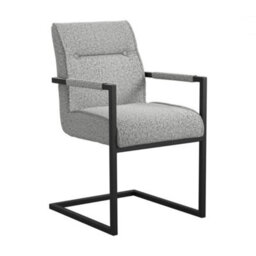 Where Saints Go Ltd Harlow Dining Armchairs Pack Of 2, Grey Tweed, Black Cantilever Frames By Where Saints Go - thumbnail 3