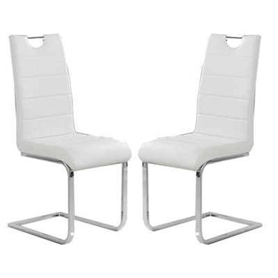 Furniture in Fashion Petra White Faux Leather Dining Chairs In Pair - image 1