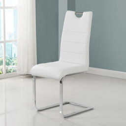 Furniture in Fashion Petra White Faux Leather Dining Chairs In Pair - thumbnail 2