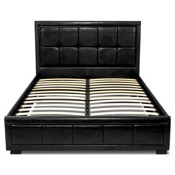 Bravich Faux Leather Upholstered Ottoman Storage Bed Frame Black - King Size - thumbnail 7