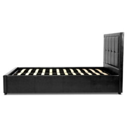 Bravich Faux Leather Upholstered Ottoman Storage Bed Frame Black - King Size - thumbnail 8