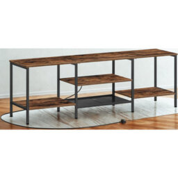 Pirlo Plush 160Cm Wide Tv Stand Unit With Power Outlets Rustic Furniture - thumbnail 3