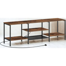 Pirlo Plush 160Cm Wide Tv Stand Unit With Power Outlets Rustic Furniture - thumbnail 4