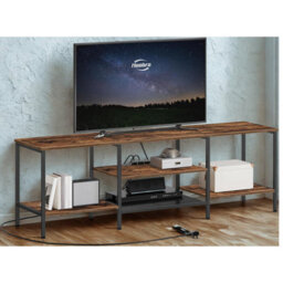 Pirlo Plush 160Cm Wide Tv Stand Unit With Power Outlets Rustic Furniture - thumbnail 8