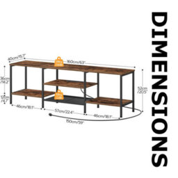 Pirlo Plush 160Cm Wide Tv Stand Unit With Power Outlets Rustic Furniture - thumbnail 9