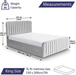 Home Treats Ottoman Bed Frame Velvet Padded Upholstered King Size Storage Bed With Pocket Sprung Mattress - thumbnail 9