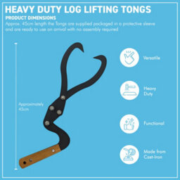 Thorness Heavy Duty Cast Iron Log Lifting Tongs Firewood Tongs With Pincer Action Fire Pit & Outdoor Fires Accessory - thumbnail 4