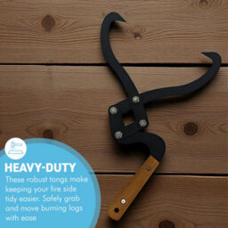 Thorness Heavy Duty Cast Iron Log Lifting Tongs Firewood Tongs With Pincer Action Fire Pit & Outdoor Fires Accessory - thumbnail 3