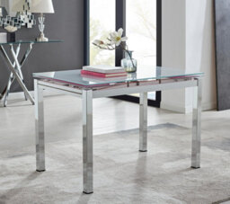 Furniturebox Uk Enna White Glass Extending Dining Table And 4 Grey Murano Chairs - thumbnail 4