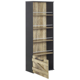 Beliani Barn Style Bookcase 163Cm Light Brown And Black Particle Board Storage Shelf - thumbnail 5