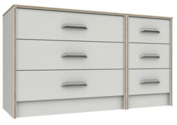 Hazlemere 3 Drawer Double Chest - White  With Oak Edging On Express Delivery And Ready Assembled