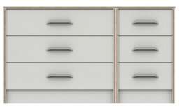 Hazlemere 3 Drawer Double Chest - White  With Oak Edging On Express Delivery And Ready Assembled - thumbnail 2