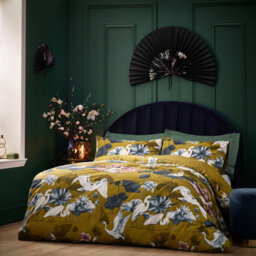 Wylder Tropics Kushiro Exotic Cotton Sateen Duvet Cover Set, Double, Green - thumbnail 4