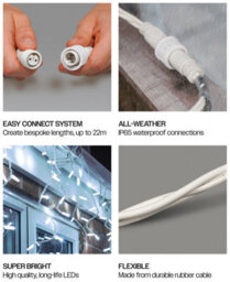 Eagle Connect Icicle Lights White Rubber  60/40/20 Drop  8M Cool White - thumbnail 6