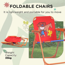 Outsunny Kids Bistro Table And Chair Set W/ Cowboy Theme, Adjustable Parasol - thumbnail 4