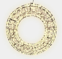 Xmas Haus 38X7.5Cm  2D 480 Led  Warm White Wreath With 10% Twinkle - thumbnail 1