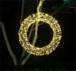 Xmas Haus 38X7.5Cm  2D 480 Led  Warm White Wreath With 10% Twinkle - thumbnail 3