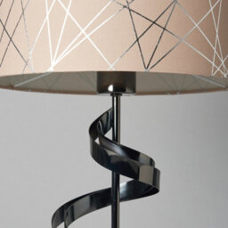 Litecraft Spiral Black Table Lamp With Mocha And Silver Shade - thumbnail 5