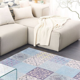 Beliani Coastal Mosaic Area Rug 140 X 200 Cm Multicolour Patchwork - Low Pile, Anti-Slip Underlay - thumbnail 2
