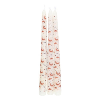 Something Different Taper Harvest Moon Candle Set (Pack Of 3) White/brown (One Size) - image 1