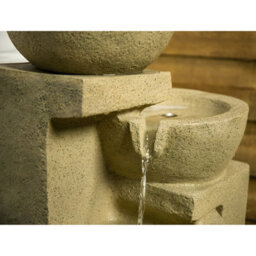 Primrose 72 Cm Solar Stone Effect Kendal 4 Tier Cascading Water Fountain With Led Lights Decorative Cascade Feature - thumbnail 2