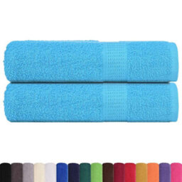 Berkfield Durable Hand Towels 2 Pcs Turquoise 50X100 Cm 360 Gsm 100% Cotton