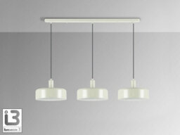 Luminosa Lighting Luminosa Alessia Bar Pendant Ceiling Light Matt Pearl 3Xe27 - Uk Stock - thumbnail 2