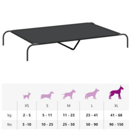 Vidaxl Elevated Dog Bed Black 150X90X20 Cm Oxford Fabric And Steel - thumbnail 9