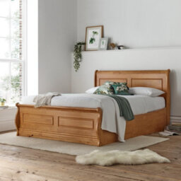 Marseille New Oak Finish Wooden Ottoman Storage Bed - Double 4Ft6 Bed Frame Only - thumbnail 1