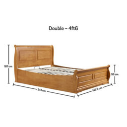 Marseille New Oak Finish Wooden Ottoman Storage Bed - Double 4Ft6 Bed Frame Only - thumbnail 5