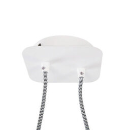 Wyld And Coco Two-Light White Fabric Pendant With Chrome Interior And Adjustable Metal Bar, W1250 X H1130mm - thumbnail 7