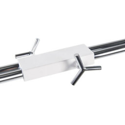 Wyld And Coco Two-Light White Fabric Pendant With Chrome Interior And Adjustable Metal Bar, W1250 X H1130mm - thumbnail 6