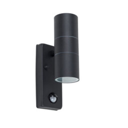 Valuelights Black Up/down Outdoor Security Wall Light Pir Motion Sensor Detector Ip44 Rated With 2 X 5W Gu10 Cool White Led Bulbs - thumbnail 2