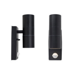 Valuelights Black Up/down Outdoor Security Wall Light Pir Motion Sensor Detector Ip44 Rated With 2 X 5W Gu10 Cool White Led Bulbs - thumbnail 6