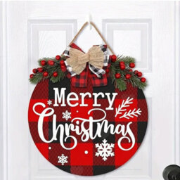 Amorly Merry Christmas Wreath With Welcome Banner, 3 Piece Hanging Door Decoration, Farmhouse Ornament For Porch And Home Holiday Decor - thumbnail 7