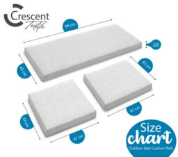 Crescent 3 Piece Replacement Set Sky Blue Seat Pads Cushion Waterproof Rattan Furniture Cushions Durable Patio Garden Sofa Seat Pads - thumbnail 4
