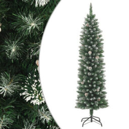 Berkfield Artificial Slim Christmas Tree With Stand 240 Cm Pvc - thumbnail 1