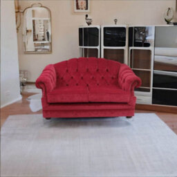 Chesterfield 2 Seater Pimlico Wine Fabric Sofa Bespoke In Victoria Style - thumbnail 4