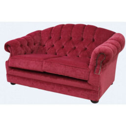 Chesterfield 2 Seater Pimlico Wine Fabric Sofa Bespoke In Victoria Style - thumbnail 5