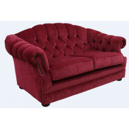 Chesterfield 2 Seater Pimlico Wine Fabric Sofa Bespoke In Victoria Style - thumbnail 3