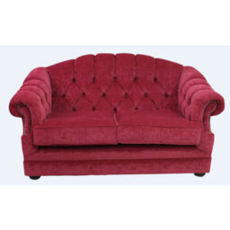 Chesterfield 2 Seater Pimlico Wine Fabric Sofa Bespoke In Victoria Style - thumbnail 1