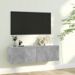 Berkfield Tv Cabinet Concrete Grey 100X30X30 Cm Engineered Wood - thumbnail 1